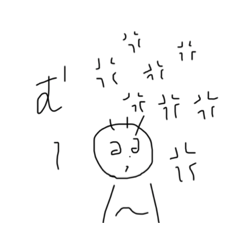 手書き顔文字変な顔 Lineスタンプ Runa